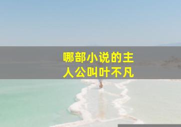 哪部小说的主人公叫叶不凡