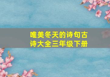 唯美冬天的诗句古诗大全三年级下册