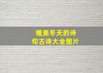 唯美冬天的诗句古诗大全图片