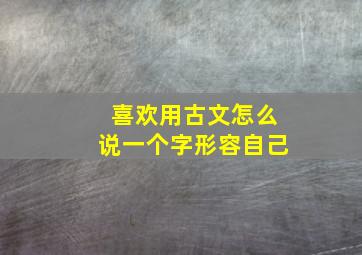 喜欢用古文怎么说一个字形容自己