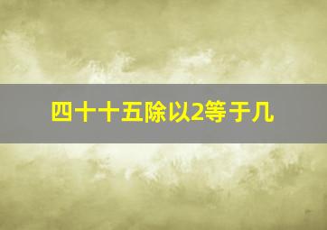 四十十五除以2等于几