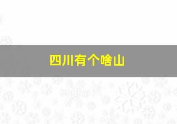 四川有个啥山