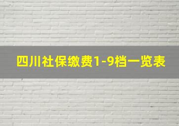 四川社保缴费1-9档一览表