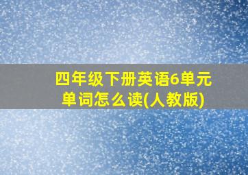 四年级下册英语6单元单词怎么读(人教版)