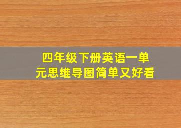 四年级下册英语一单元思维导图简单又好看