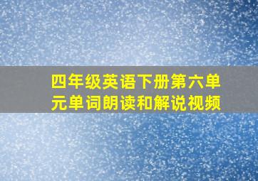 四年级英语下册第六单元单词朗读和解说视频