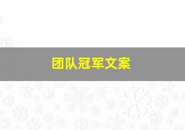 团队冠军文案