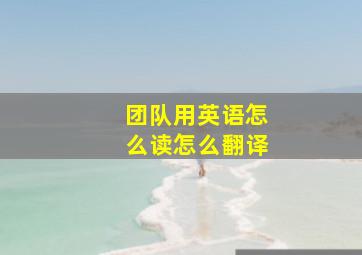 团队用英语怎么读怎么翻译