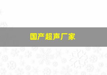 国产超声厂家