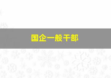 国企一般干部