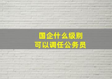 国企什么级别可以调任公务员