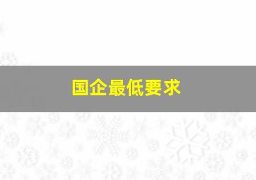 国企最低要求