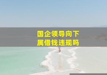 国企领导向下属借钱违规吗