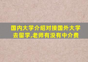 国内大学介绍对接国外大学去留学,老师有没有中介费