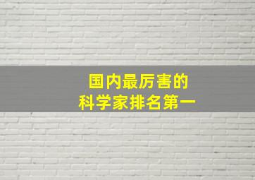 国内最厉害的科学家排名第一