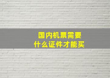 国内机票需要什么证件才能买