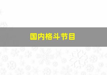 国内格斗节目