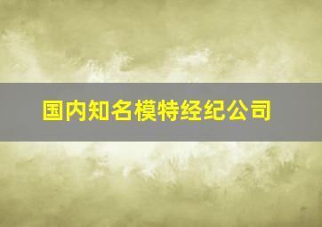 国内知名模特经纪公司