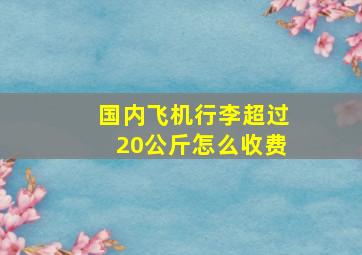 国内飞机行李超过20公斤怎么收费