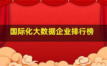 国际化大数据企业排行榜