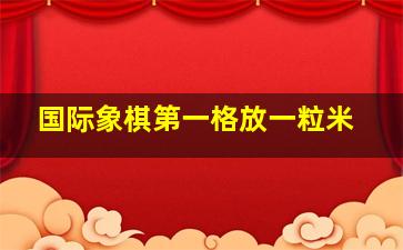 国际象棋第一格放一粒米