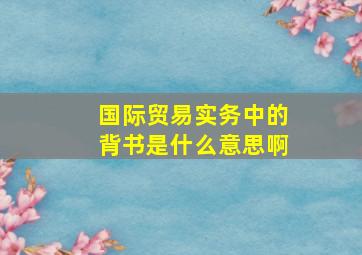 国际贸易实务中的背书是什么意思啊