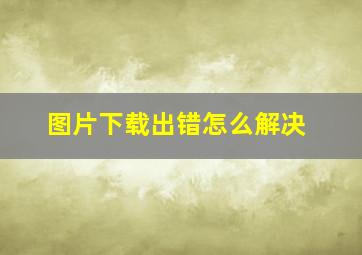 图片下载出错怎么解决