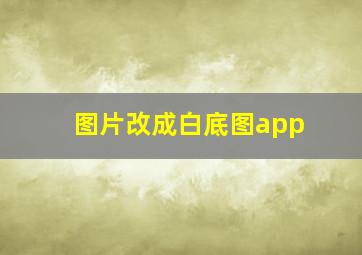 图片改成白底图app