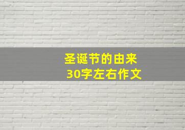 圣诞节的由来30字左右作文