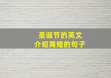 圣诞节的英文介绍简短的句子