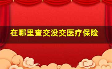 在哪里查交没交医疗保险