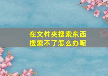 在文件夹搜索东西搜索不了怎么办呢