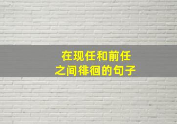 在现任和前任之间徘徊的句子