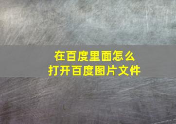 在百度里面怎么打开百度图片文件