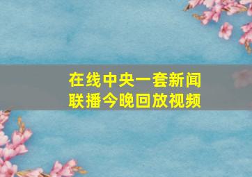 在线中央一套新闻联播今晚回放视频