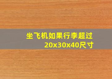 坐飞机如果行李超过20x30x40尺寸