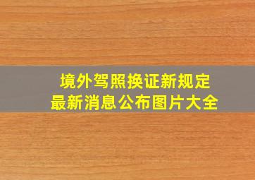 境外驾照换证新规定最新消息公布图片大全