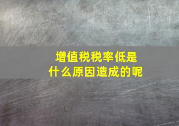 增值税税率低是什么原因造成的呢