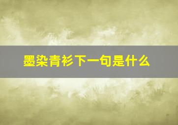 墨染青衫下一句是什么