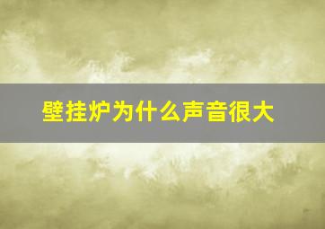 壁挂炉为什么声音很大