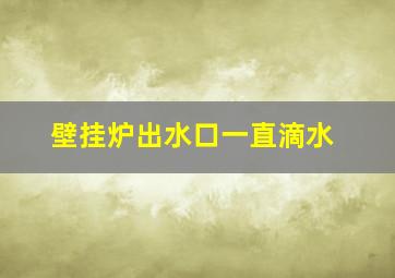 壁挂炉出水口一直滴水