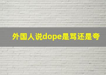 外国人说dope是骂还是夸