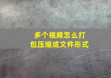 多个视频怎么打包压缩成文件形式