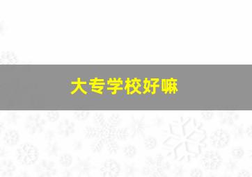 大专学校好嘛