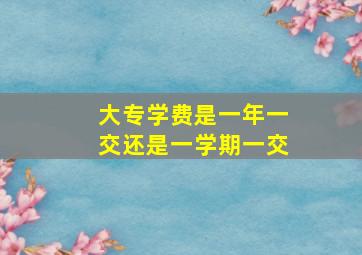 大专学费是一年一交还是一学期一交