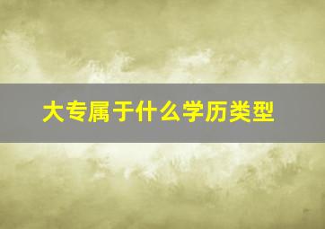 大专属于什么学历类型