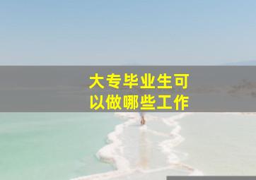 大专毕业生可以做哪些工作