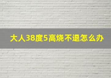 大人38度5高烧不退怎么办