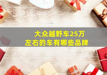 大众越野车25万左右的车有哪些品牌