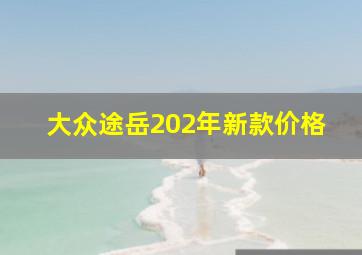 大众途岳202年新款价格